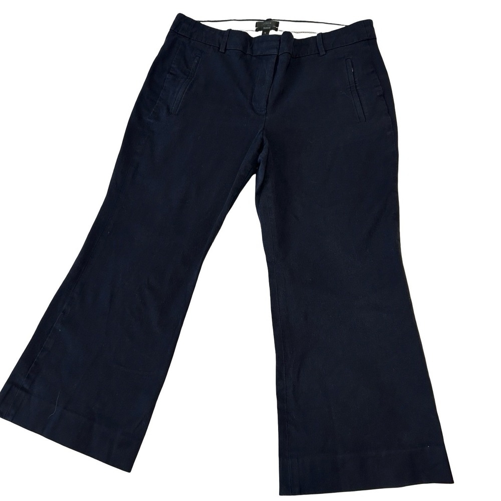 Wide-Leg Cropped Teddie Pant Navy Blue Sz 12 J.Crew
